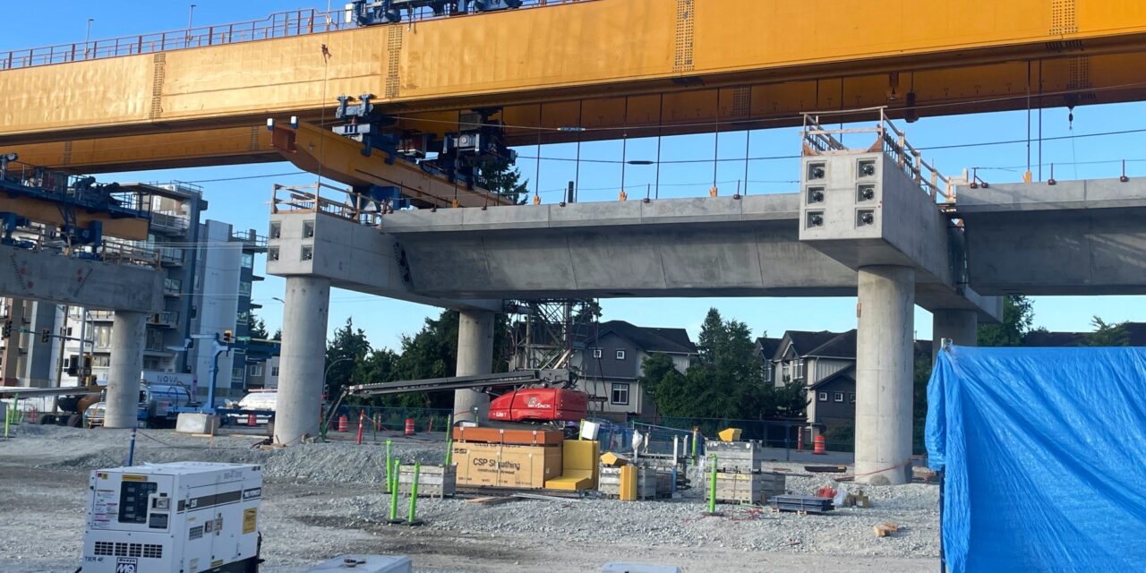 UBC Members in B.C. Breaking Ground and Laying Segments for the Surrey Langley SkyTrain Expansion